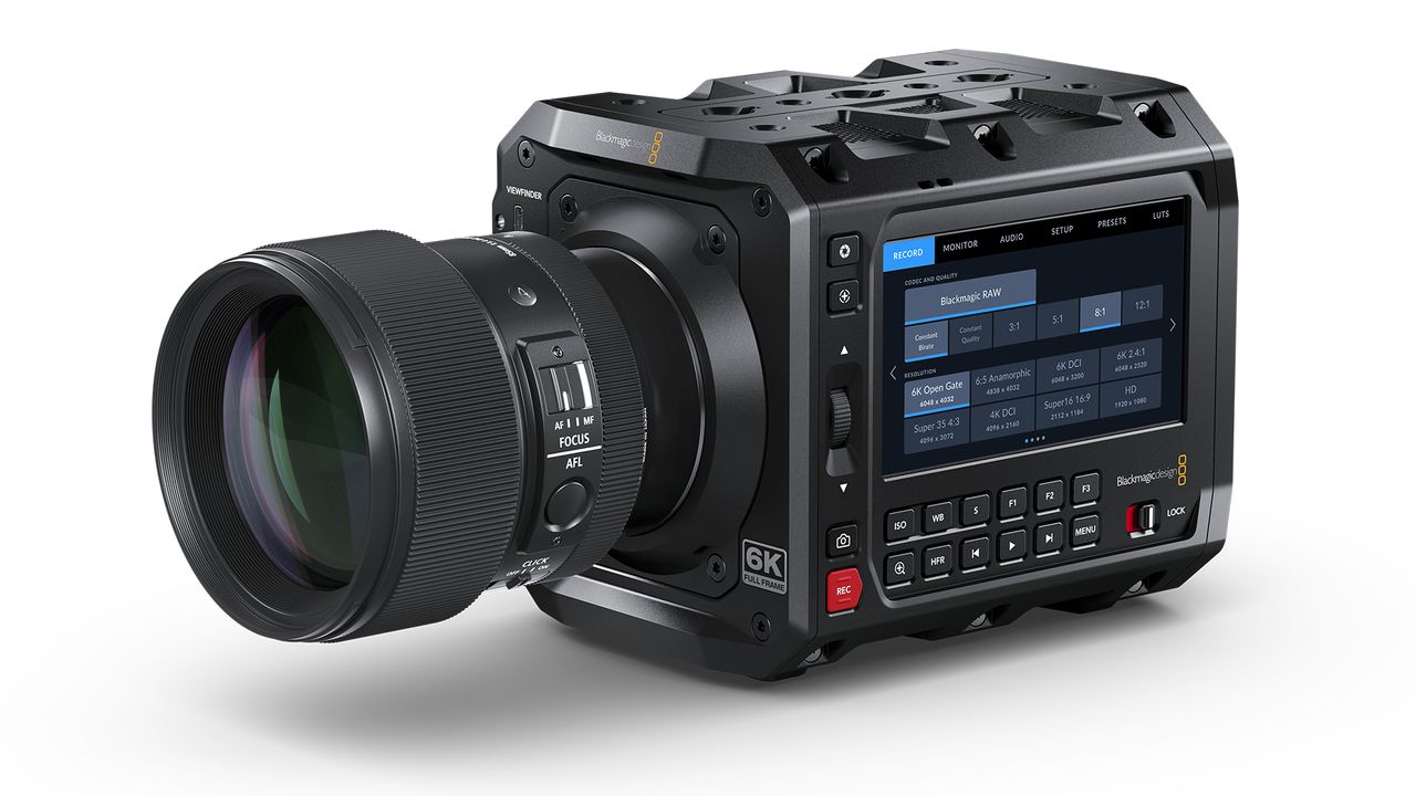 Blackmagic Pyxis 6K box camera on white background