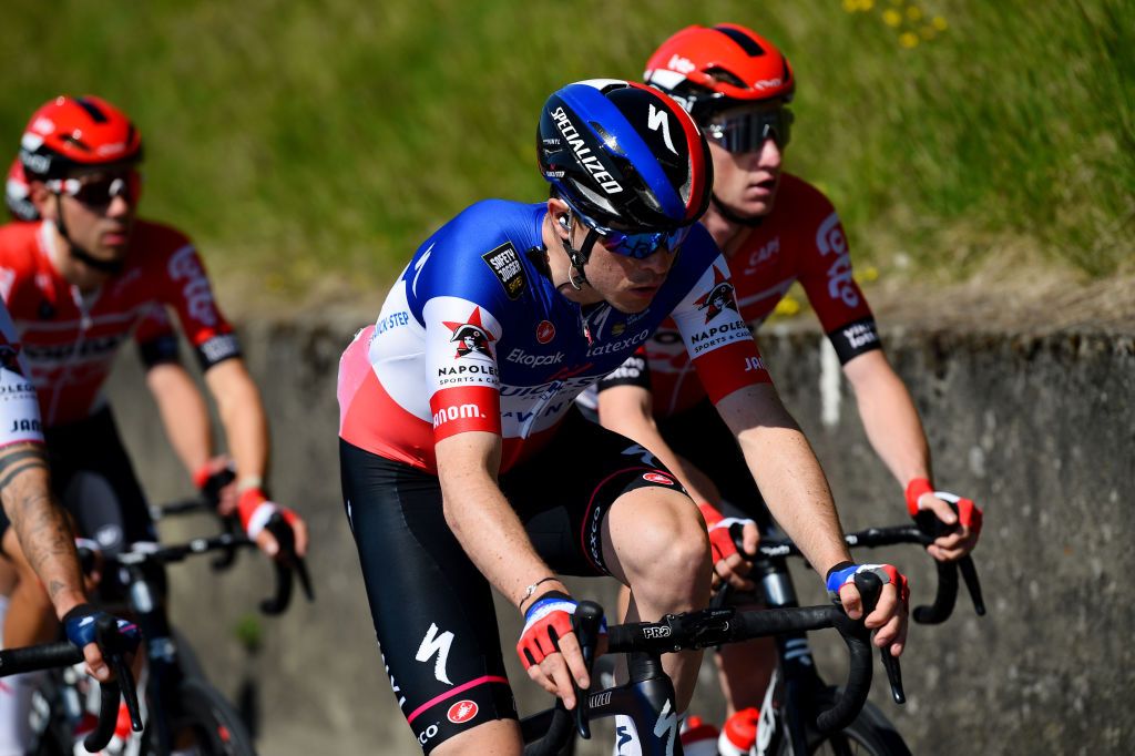ROMONT SWITZERLAND APRIL 27 Rmi Cavagna of France and Team QuickStep Alpha Vinyl competes during the 75th Tour De Romandie 2022 Stage 1 a 178km stage from La Grande Beroche to Romont 777m TDR2022 on April 27 2022 in Romont Switzerland Photo by Dario BelingheriGetty Images