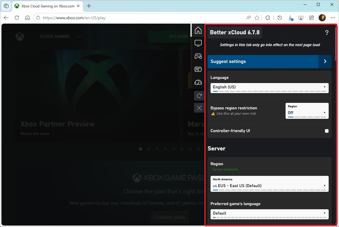 Better xCloud settings
