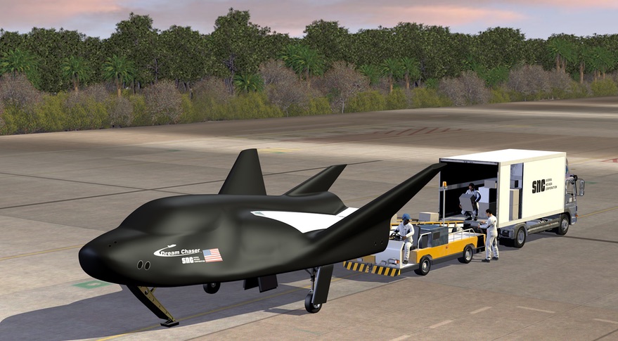 The Dream Chaser space plane is designed to return cargo to Earth by landing on a runway, allowing for rapid access.