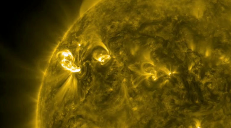 This still from a NASA video shows the sun as it unleashed a major solar flare overnight on March 4 and 5, 2012. The solar storm was an X1.1-class flare, the strongest type of solar eruption, and ejected a huge cloud of plasma into space. 