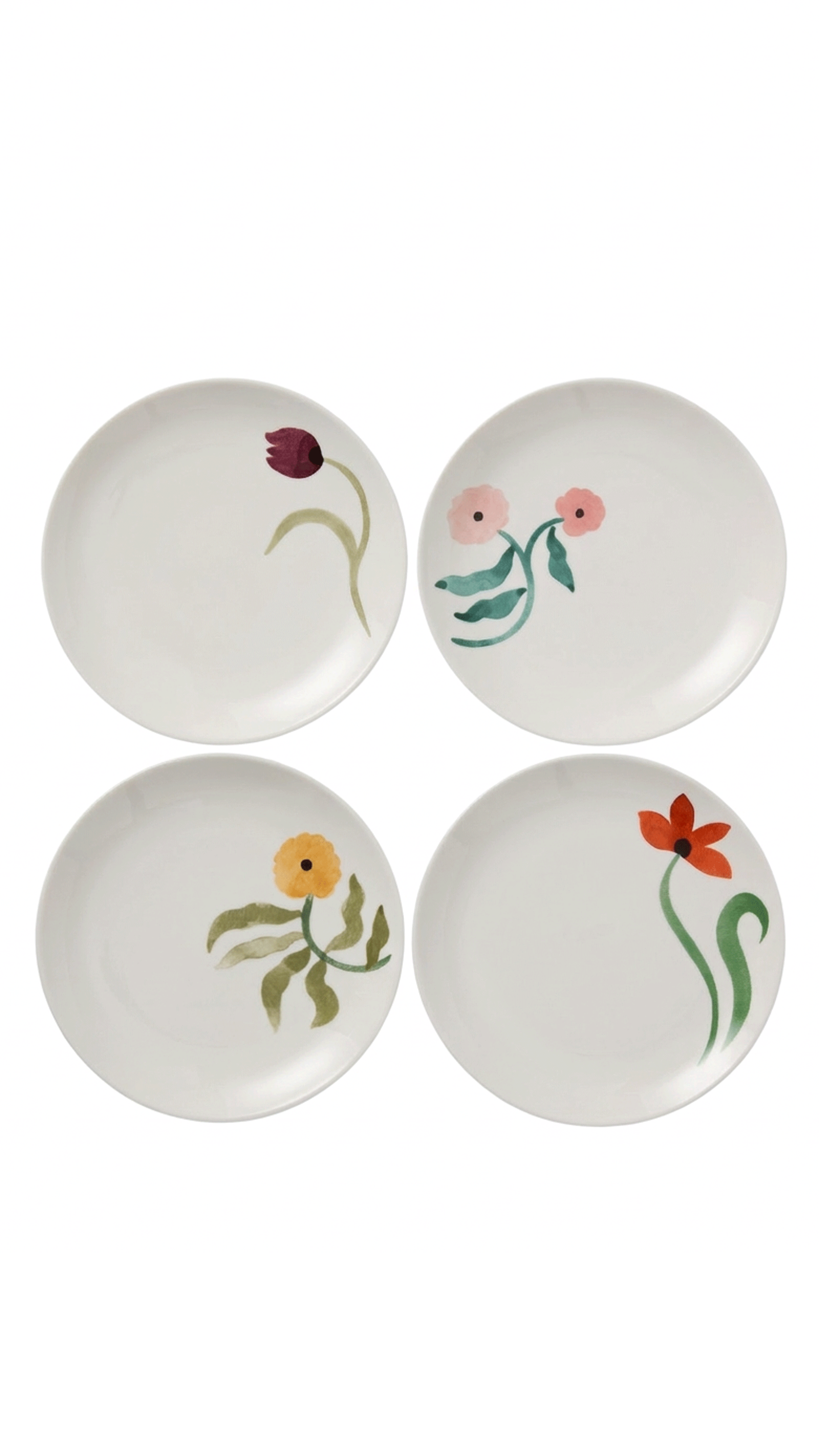 John Lewis x Anine Cecilie IversenFine China Cake Plate, Set of 4 against a white background