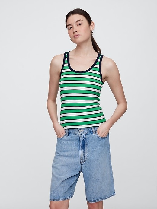 Gap, Ribbed Stripe Scoopneck Tank Top