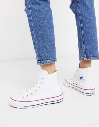 Converse Chuck Taylor All Star Hi Trainers in White Leather