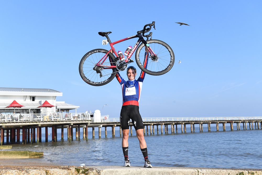 Demi Vollering in Felixstowe after claiming victory in the 2021 AJ Bell Women&#039;s Tour