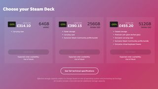 Steam Deck out of stock in UK region