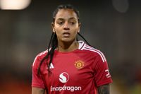 LEIGH, ENGLAND - DECEMBER 11: Geyse of Manchester United during the Women's League Cup match between Manchester United and Newcastle United at Leigh Sports Village on December 11, 2024 in Leigh, England. 