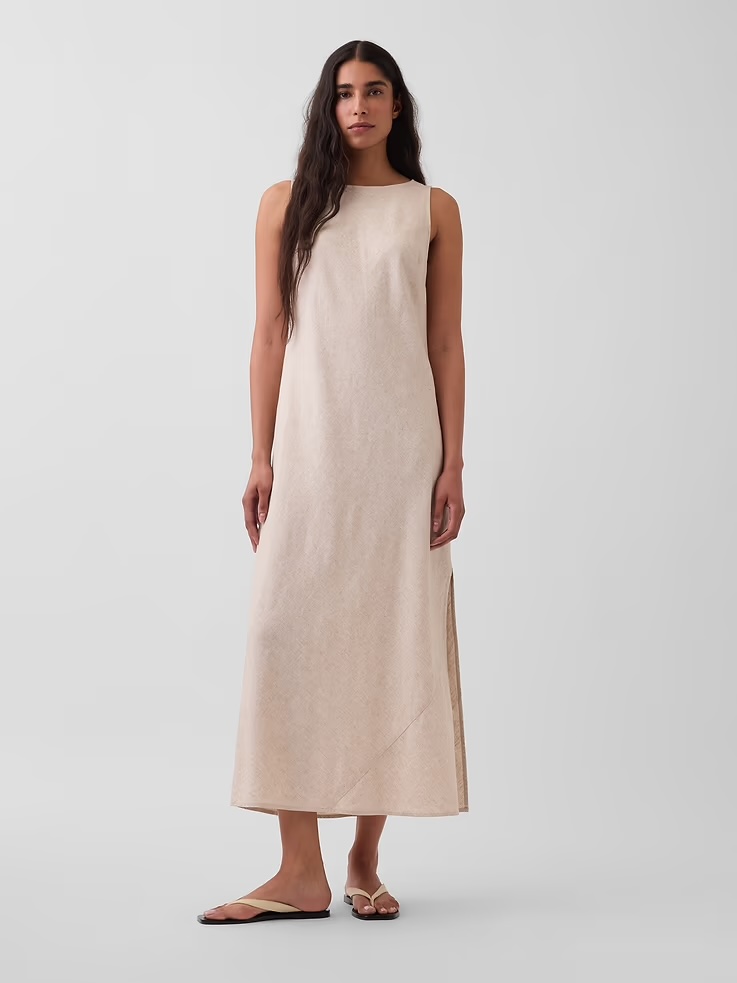 Gap, Linen-Blend Maxi Shift Dress