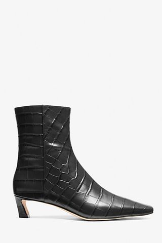 Michael Kors Cosmo Crocodile Embossed Leather Kitten Boots