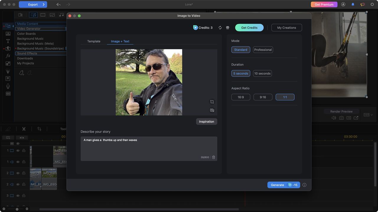 Screenshot of PowerDirector 365 in action