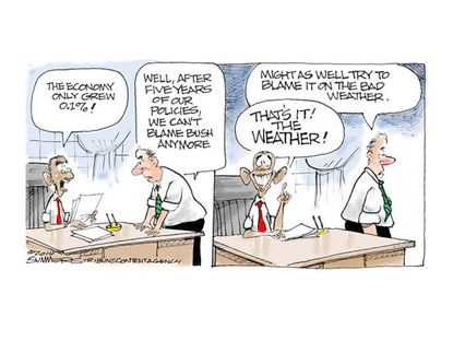 Political cartoon Obama economy