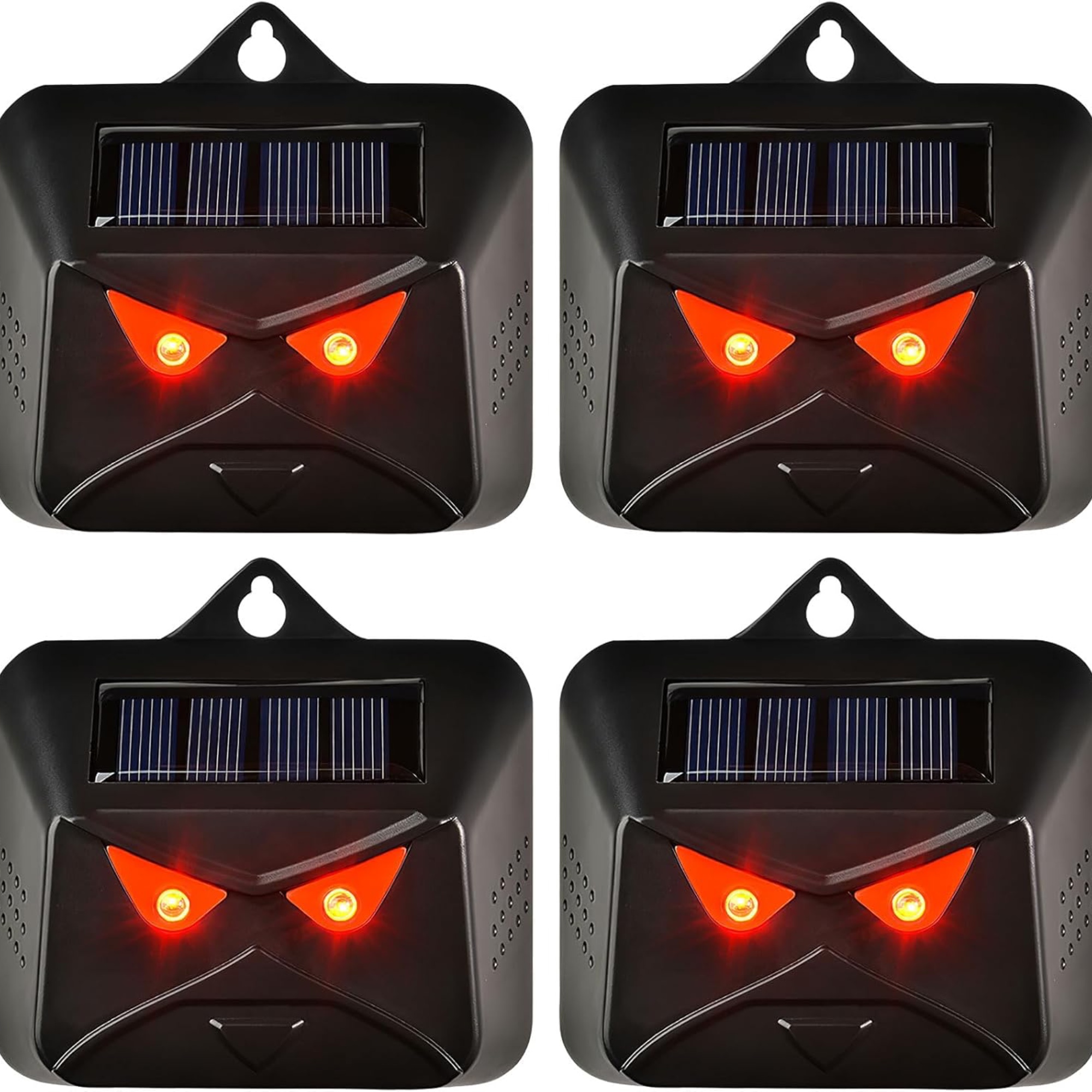 ALLOMN, Solar Animal Repeller Outdoor with Red LED Light, 4 Pack