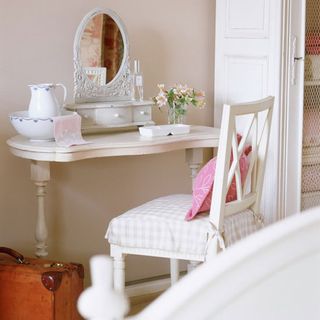 bedroom with white dressing table