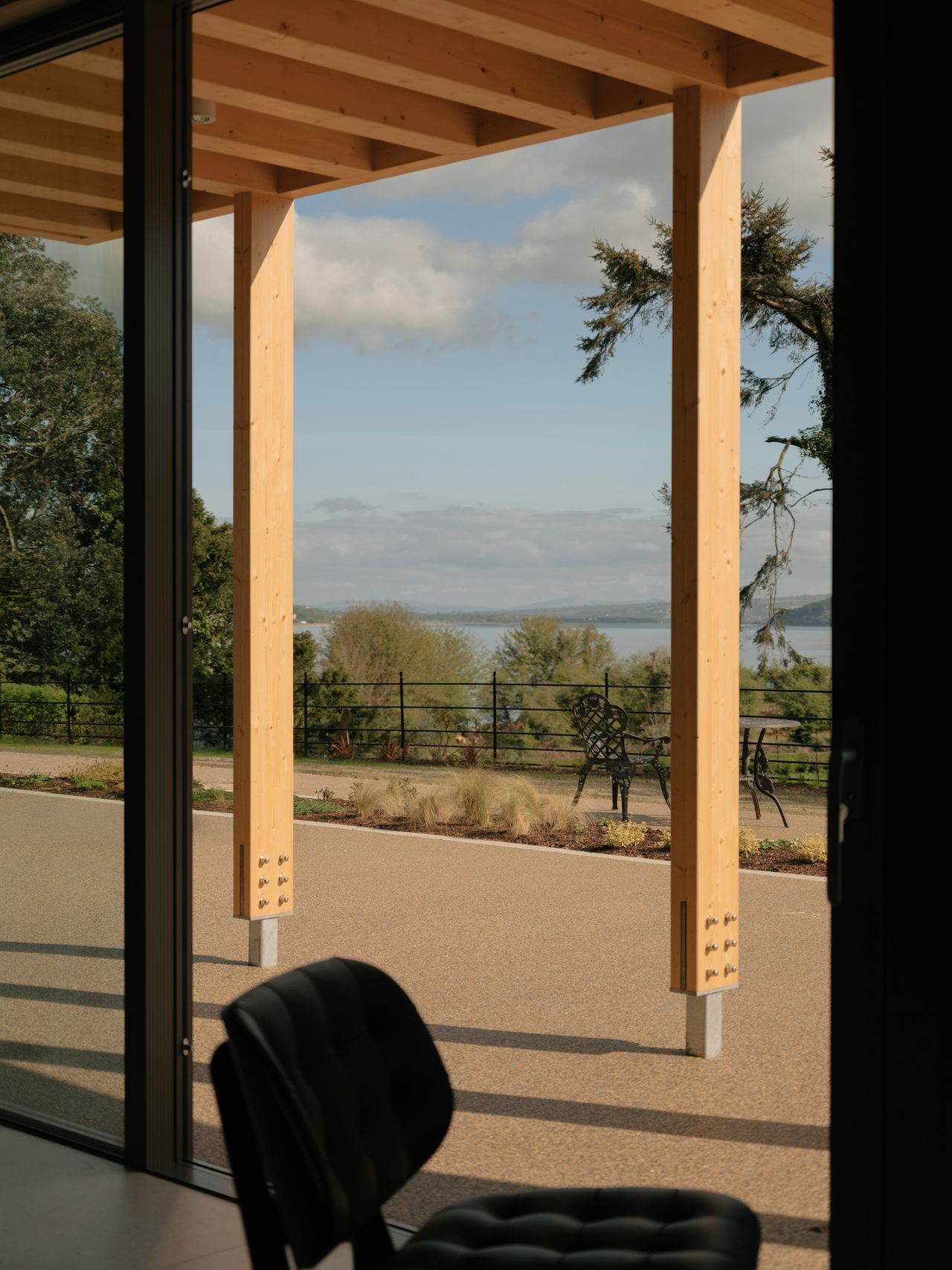Views from within the entrance portico and the garden colonnade