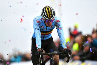 Thibau Nys of Belgium finished third at the 2021 European Cyclo-cross Championships in the Netherlands