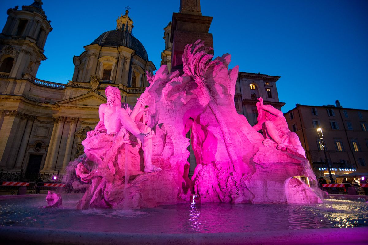The Fountain of the Four Rivers in Rome's Piazza Navona