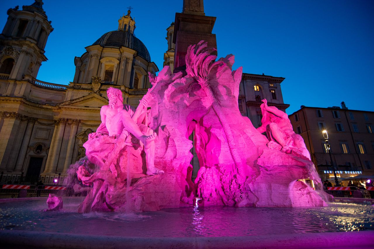 The Fountain of the Four Rivers in Rome's Piazza Navona