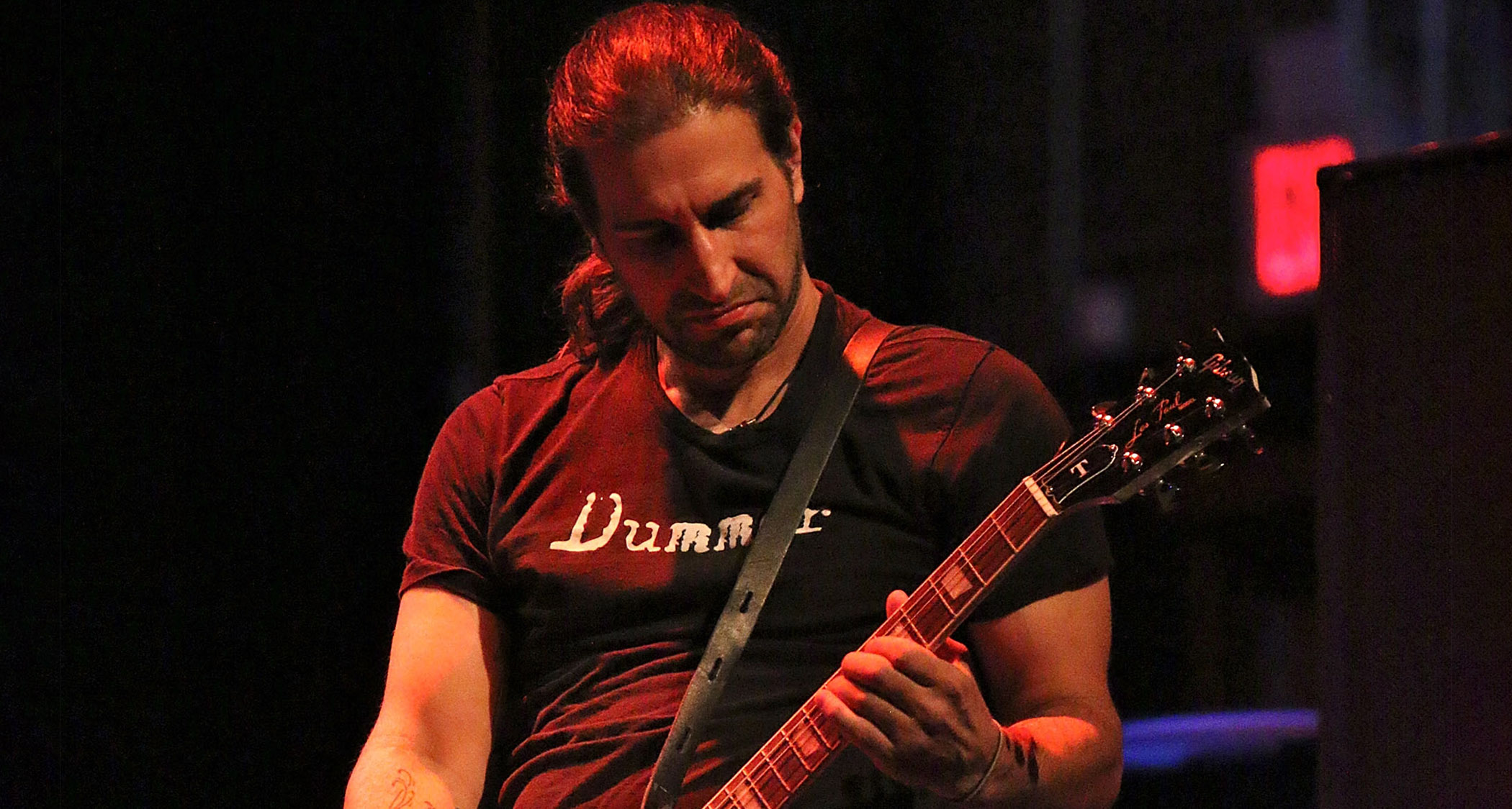 Brian Tichy plays a Les Paul live onstage.