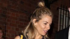 Sienna Miller leaving the Apollo Theatre on August 23, 2017 in London, England