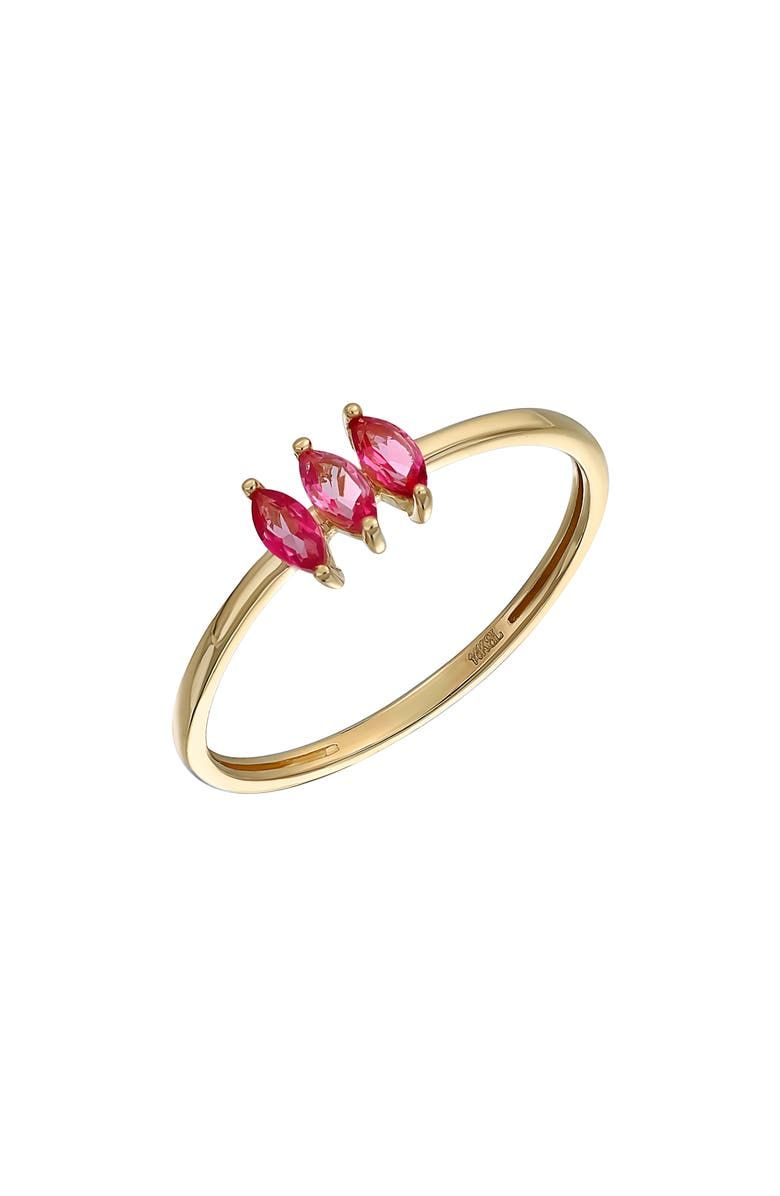 14k Gold Marquise Pink Topaz Ring