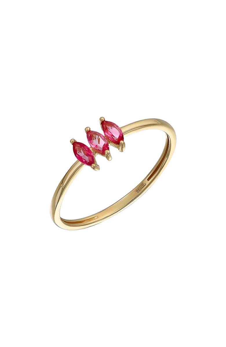 14k Gold Marquise Pink Topaz Ring