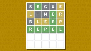 Wordle answer for game 961 on a yellow background