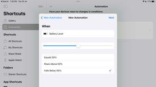 How to extend your iPad’s battery life - iPadOS Shortcut automation