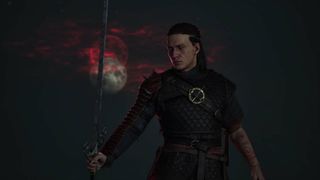 A promotional screenshot for The Blood of Dawnwalker.