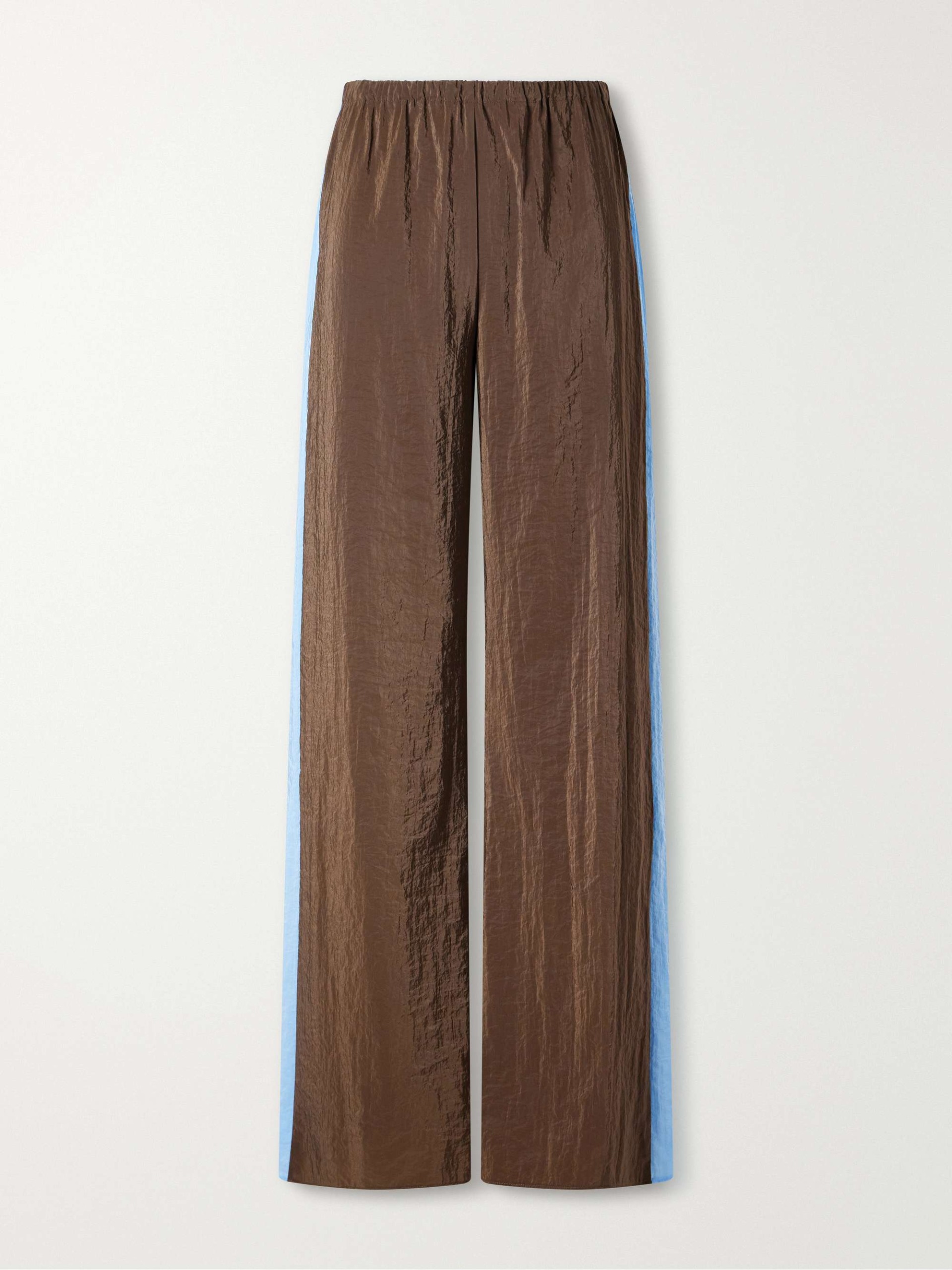 Colby Striped Recycled Crinkled-Shell Wide-Leg Pants