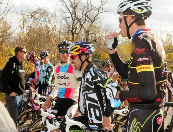 The front row at the start was jovial today