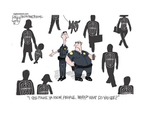 Editorial cartoon police brutality crime