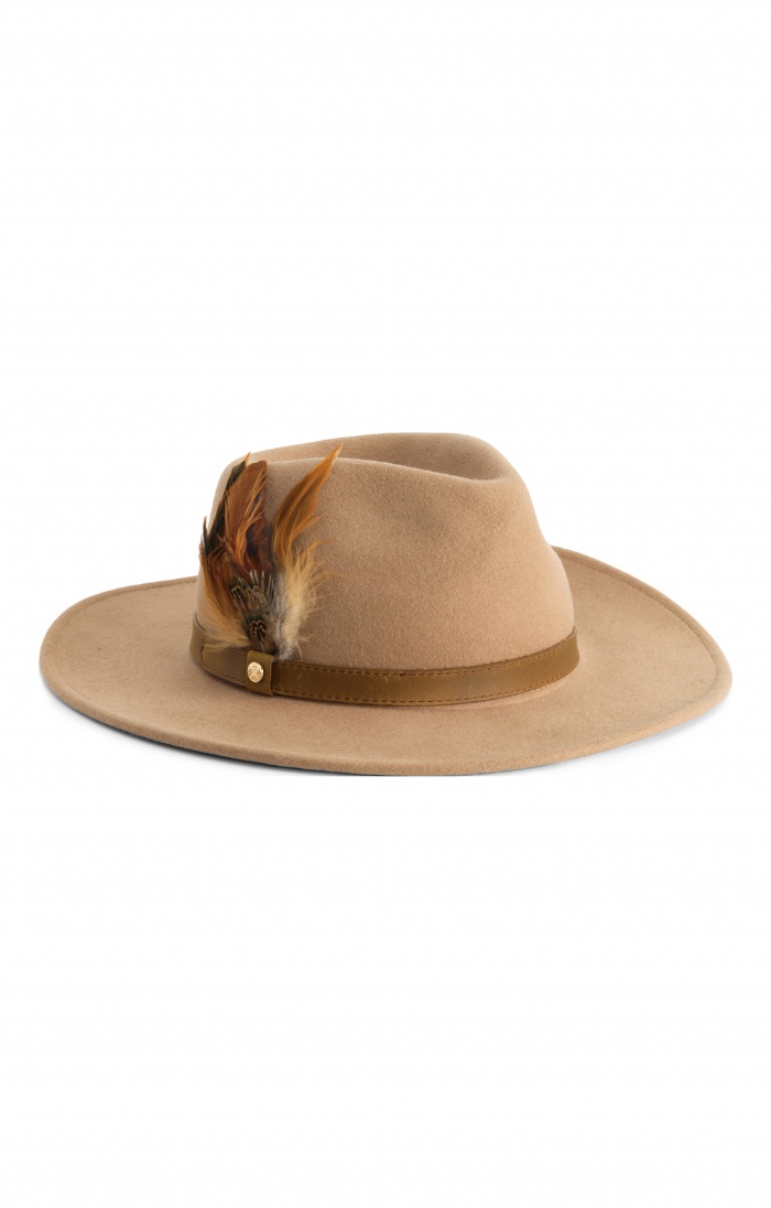 Ladies Western Feather Hat Truffle