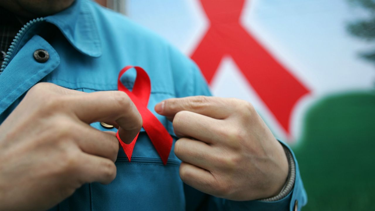 HIV red ribbon