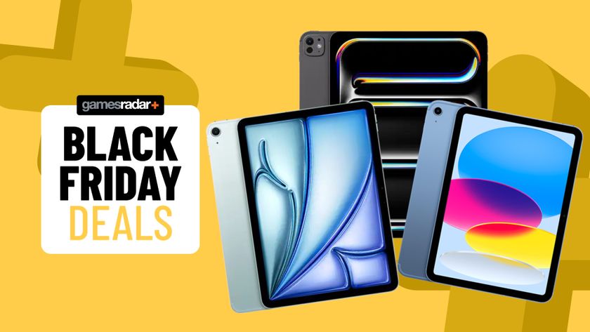 iPad tablets on a yellow background with Black Friday deals badge