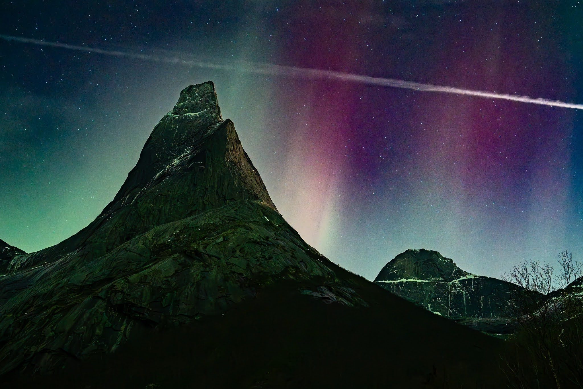 colorful wisps of light in the night sky