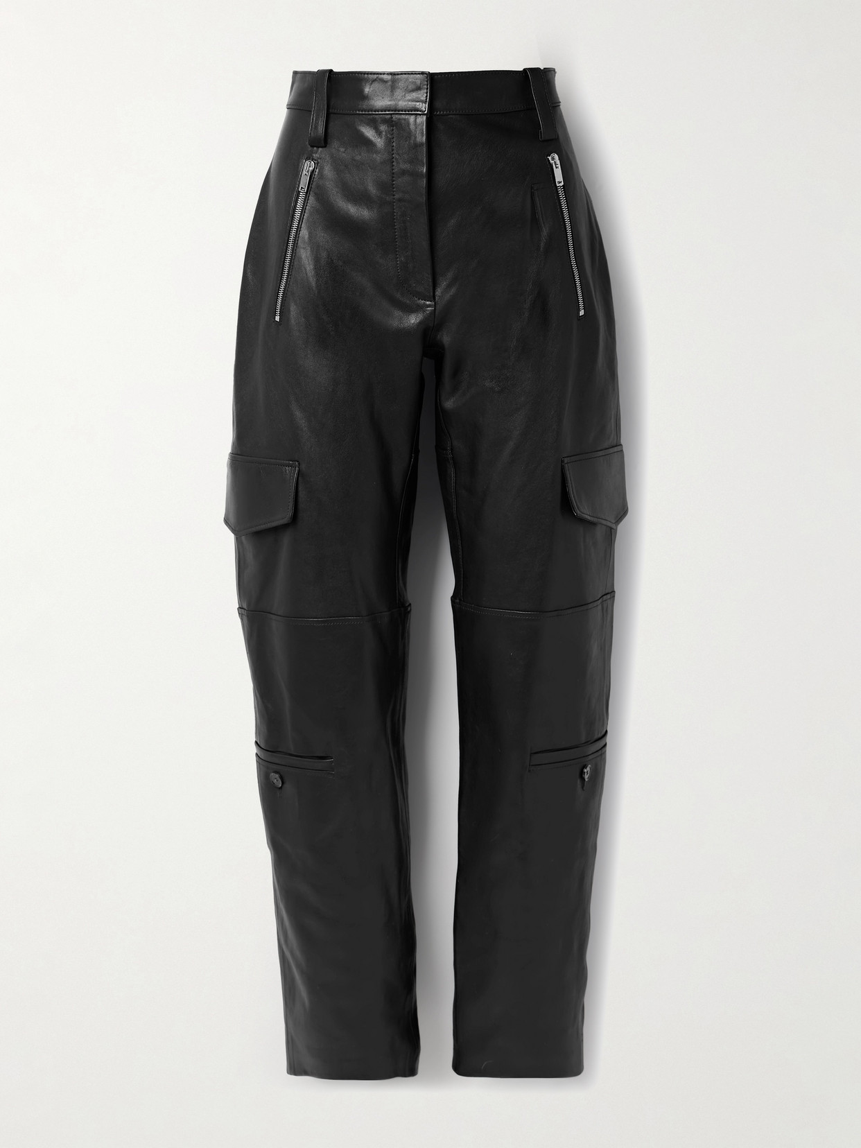 Leather Tapered Cargo Pants