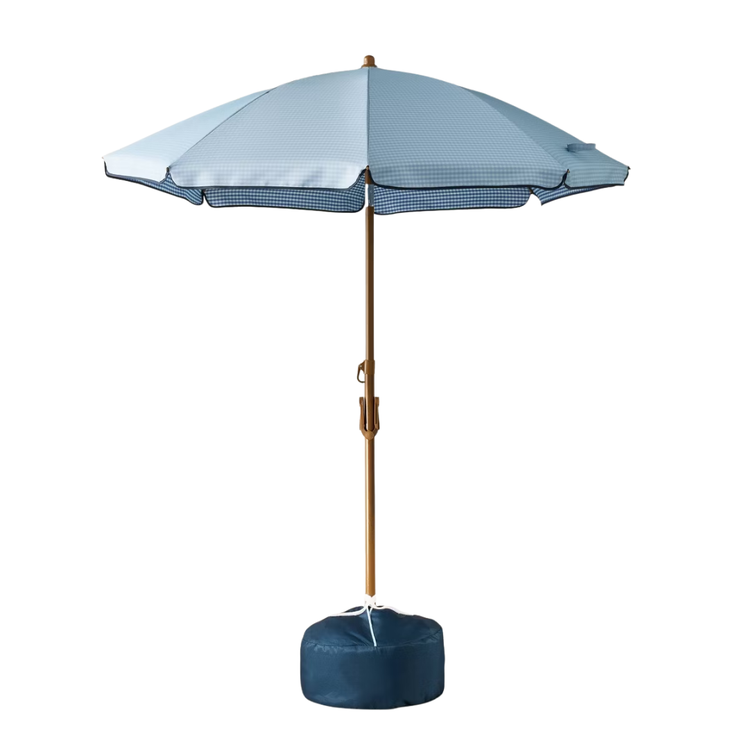 Beach Umbrella Blue/gingham - Hearth U0026#38; Handu0026#8482; With Magnolia