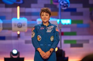 NASA astronaut Jessica Meir on the set of "Lego Masters" for "Ready to Launch," the space-themed season premiere on Fox.