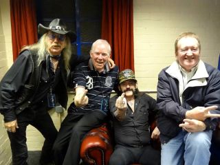 Vickers reunited: (l-r) Nick Gribbon, Harry Feeney, Lemmy and Steve Morris