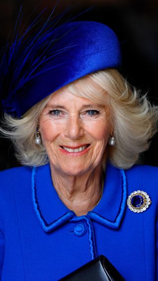 Camilla, Queen Consort attends the 2023 Commonwealth Day Service at Westminster Abbey on March 13, 2023 in London, England. The Commonwealth represents a global network of 56 countries, having been joined by Gabon and Togo in 2022, with a combined population of 2.5 billion people, of which over 60 percent are under 30 years old.