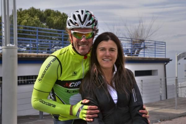 Mario Cipollini with MCipollini-Giambenini-Gauss president Alessia Piccolo.