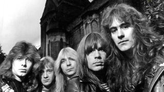 Iron Maiden in October 1981, group portrait