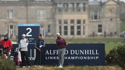 Jon Rahm takes a shot before the Alfred Dunhill Links Championship