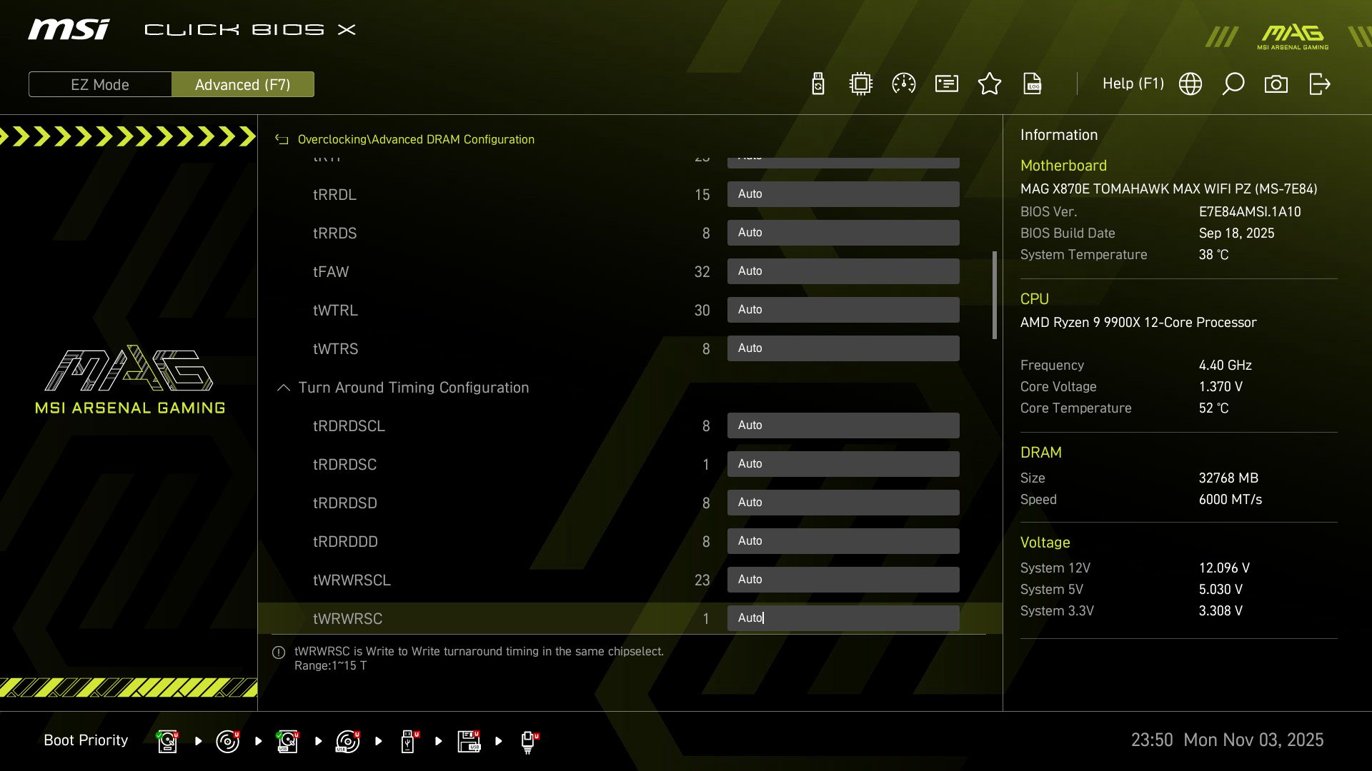 MSI X870E Tomahawk MAX Wifi PZ BIOS