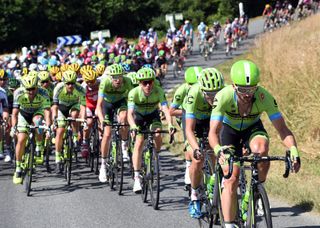 Martin's Cannondale-Garmin team leads the chase as they attempt to set up a win for him on stage eight of the Tour de France
