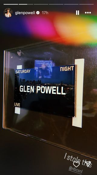Glen Powell's Instagram Story