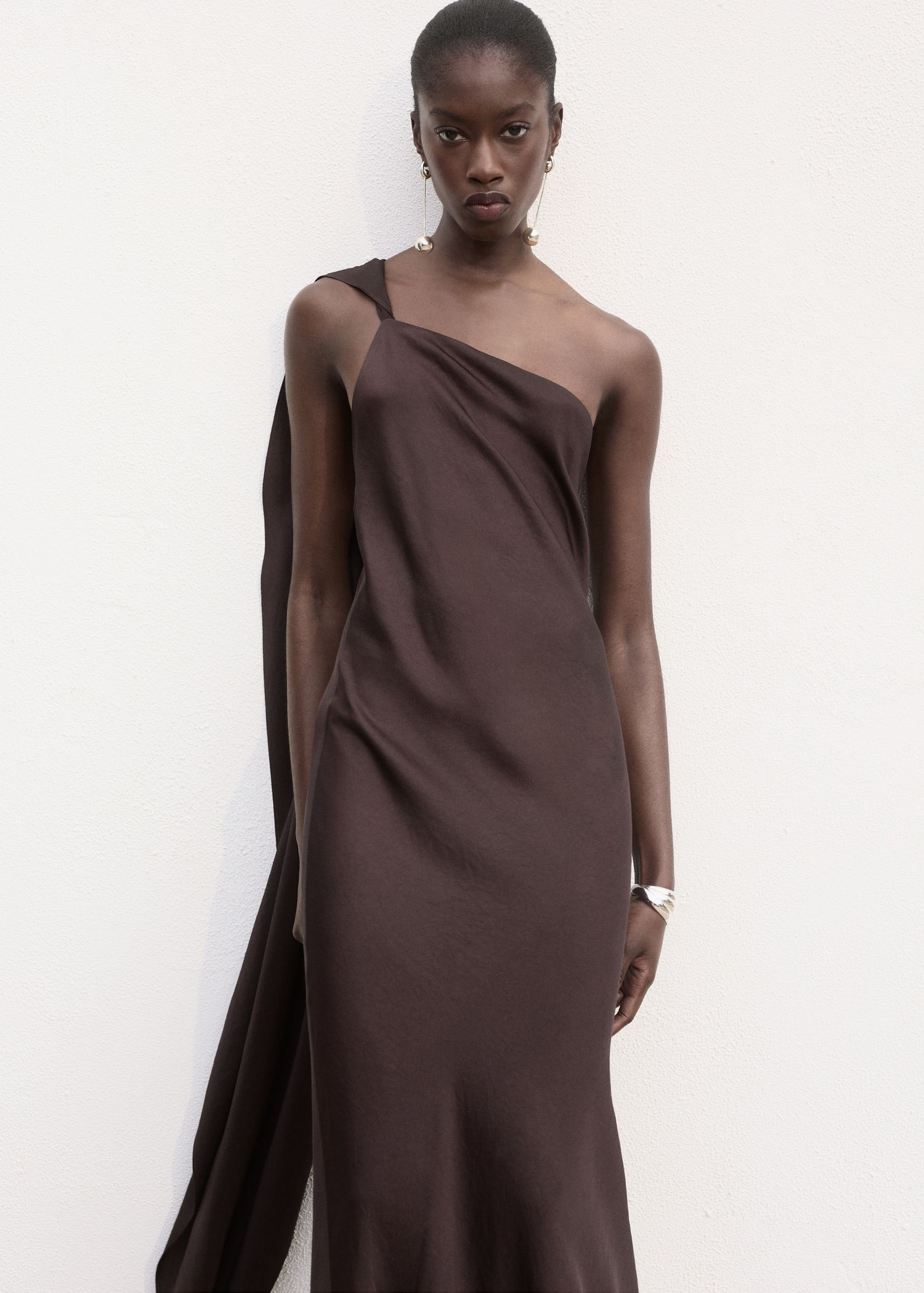 Asymmetrical Satin Dress - Women | Mango Usa