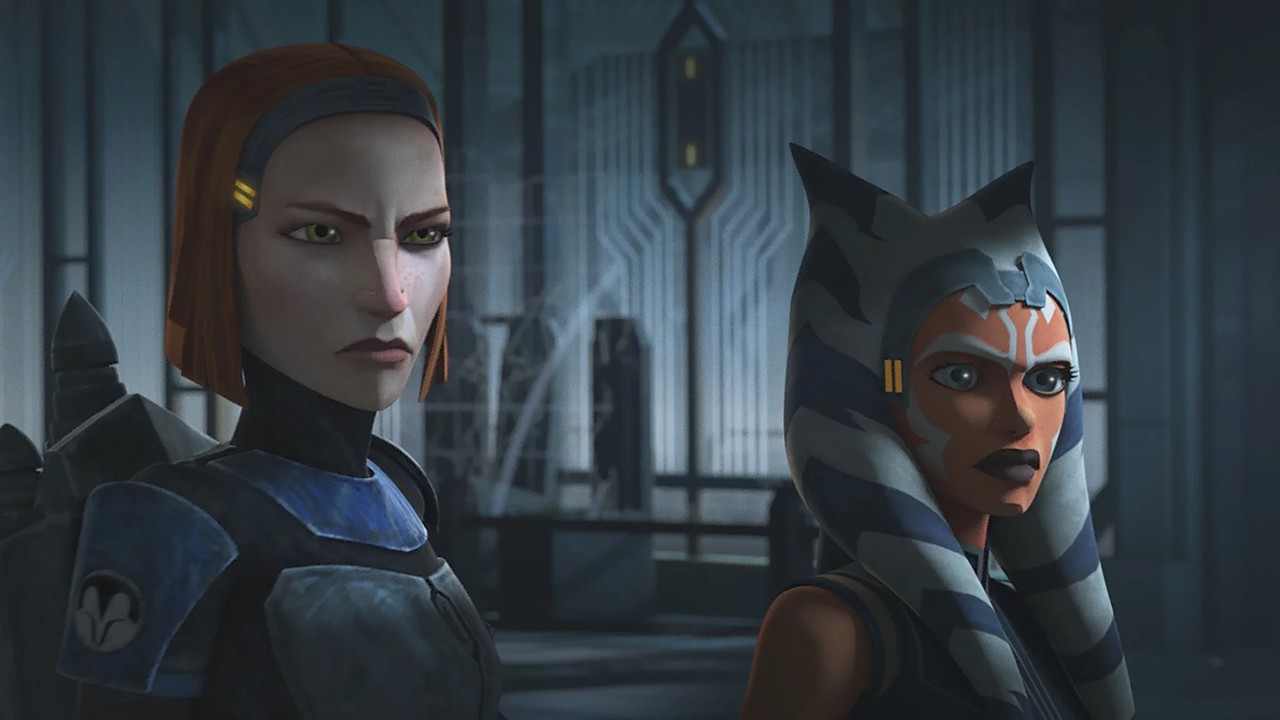 Bo-Katan Kryze with Ahsoka-The Clone Wars (animated).