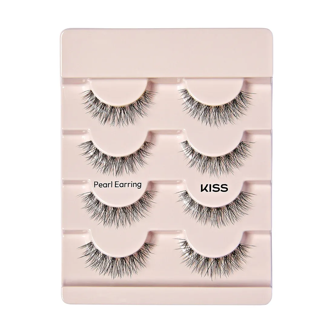 KISS, Kiss the New Natural, False Eyelashes, 'pearl Earring', 12 Mm, Includes 4 Pairs of Lashes, Contact Lens Friendly, Easy to Apply, Reusable Strip Lashes