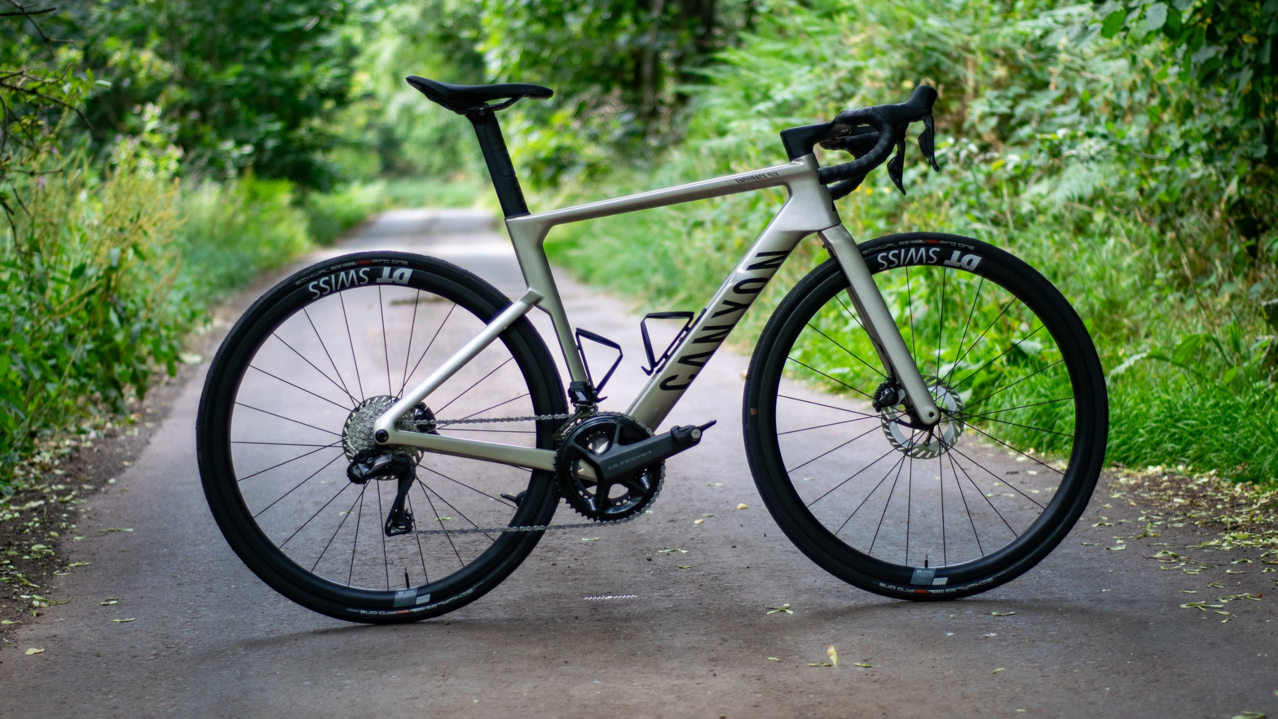 A Canyon CF SLX in a country lane 